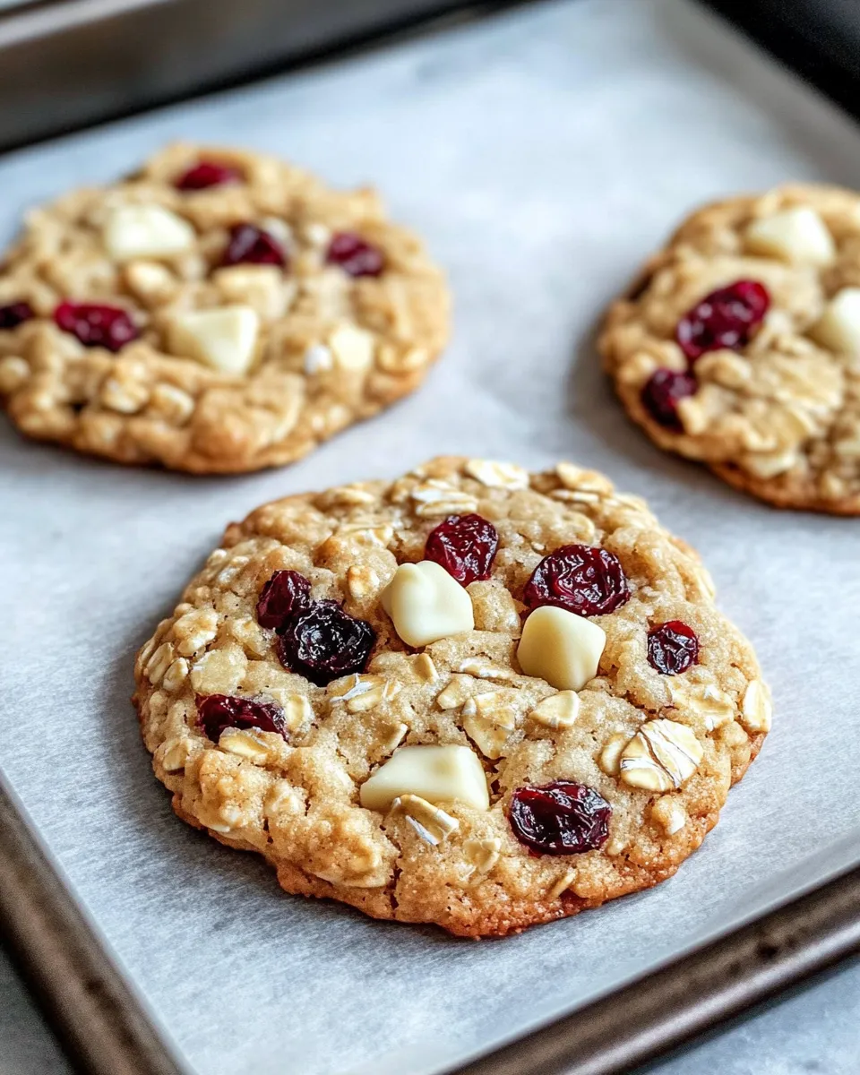 Classic Cranberry White Chocolate Oatmeal Cookies image