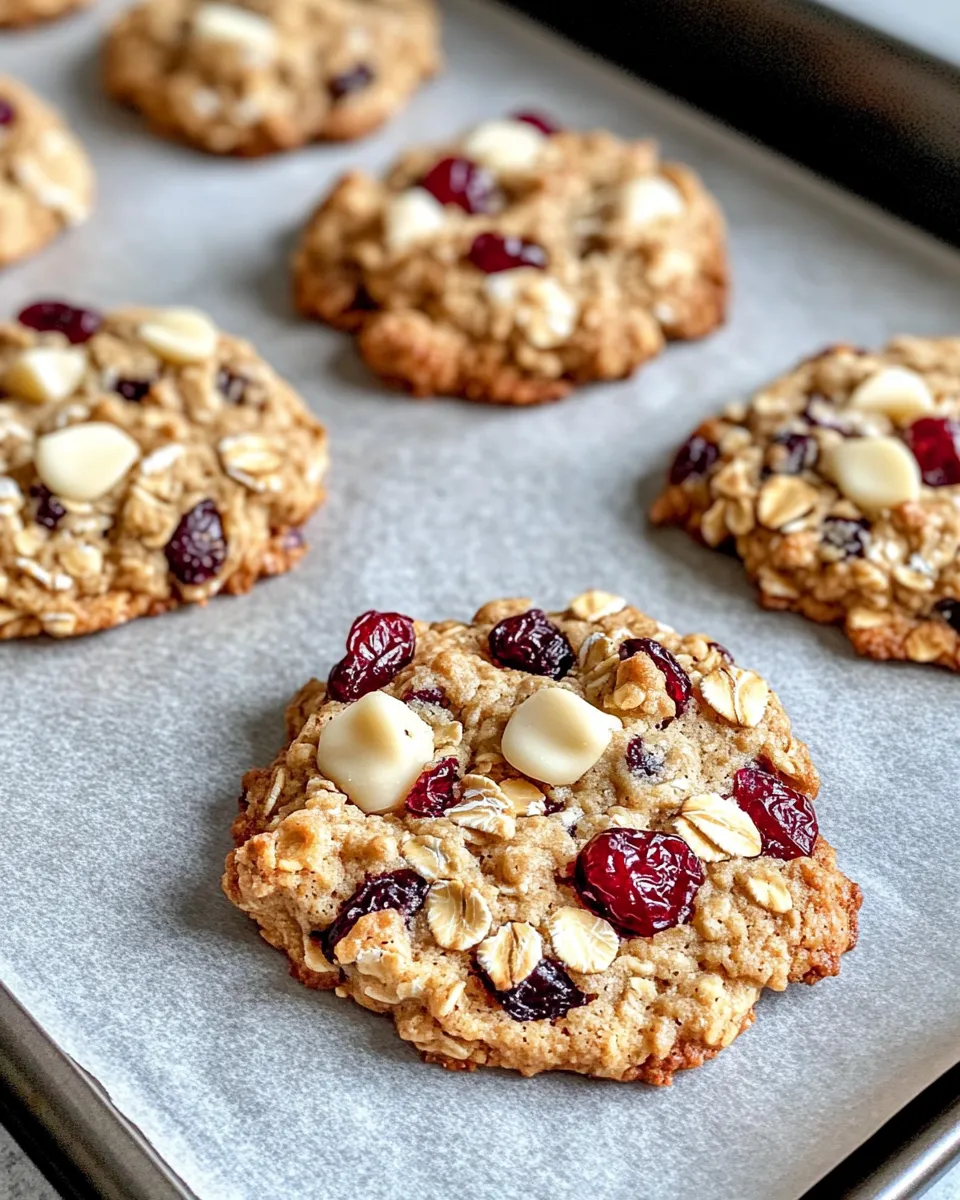 Easy Cranberry White Chocolate Oatmeal Cookies recipe photo