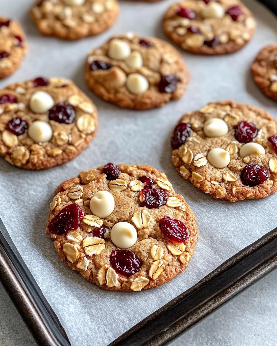 Delicious Cranberry White Chocolate Oatmeal Cookies dish photo