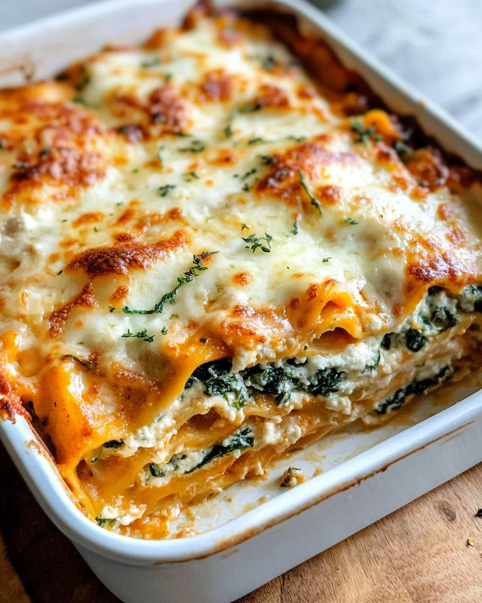 Delicious Creamy Pumpkin Lasagna with Spinach & Ricotta plate image