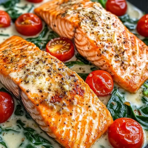 Homemade Creamy Tuscan Salmon with Spinach & Tomatoes recipe photo