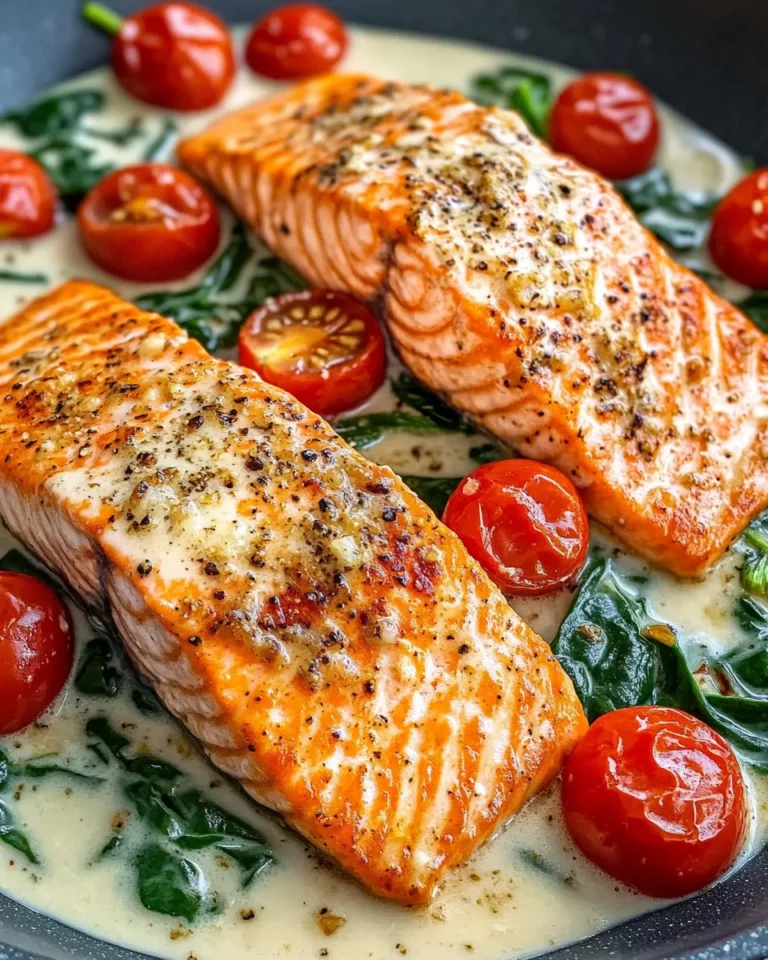 Homemade Creamy Tuscan Salmon with Spinach & Tomatoes recipe photo