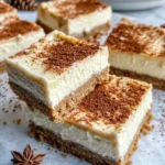 Homemade Eggnog Cheesecake Bars with Gingersnap Base photo