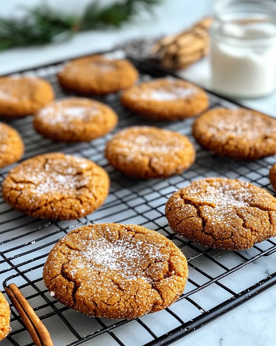 Classic Gingerbread Crinkle Cookies with Espresso Glaze image