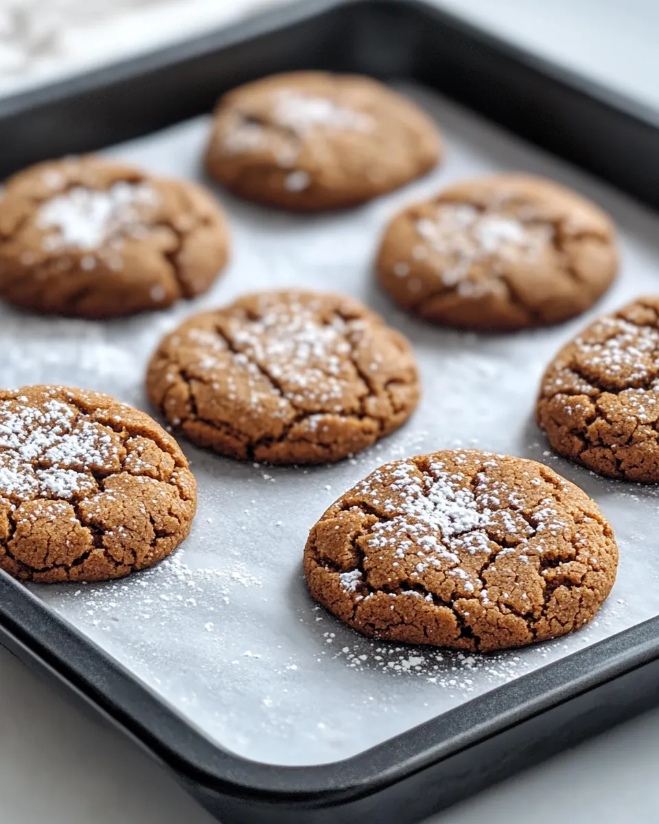Easy Gingerbread Crinkle Cookies with Espresso Glaze recipe photo