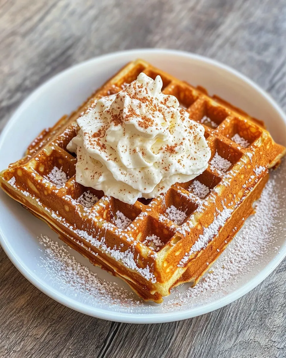 Classic Gingerbread Waffles with Vanilla Whipped Cream dish photo