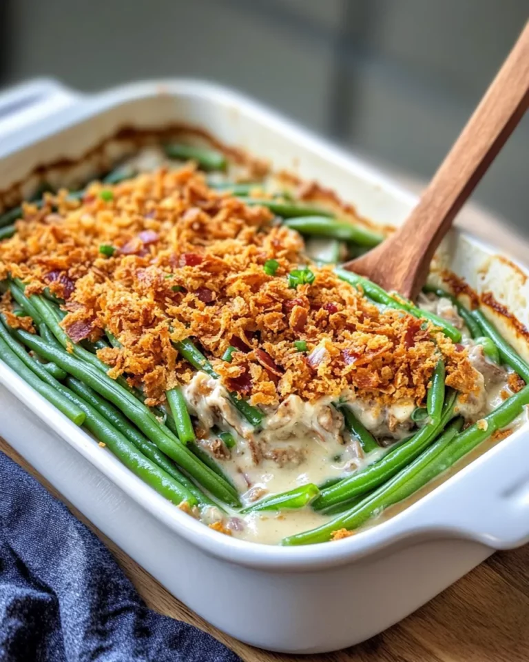 Homemade Green Bean Casserole with Crispy Onion Panko Top recipe photo
