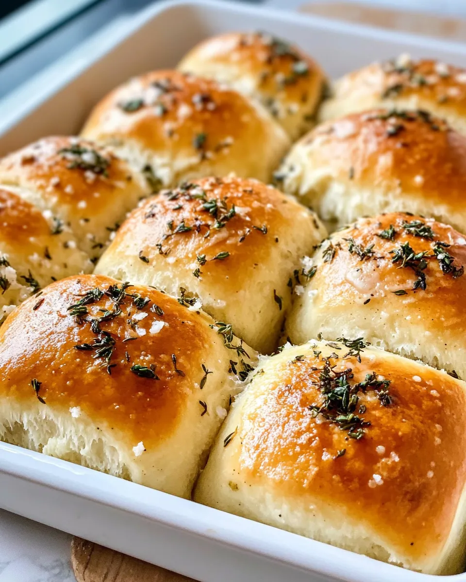 Homemade Herby Parker House Rolls with Garlic Butter Brush photo