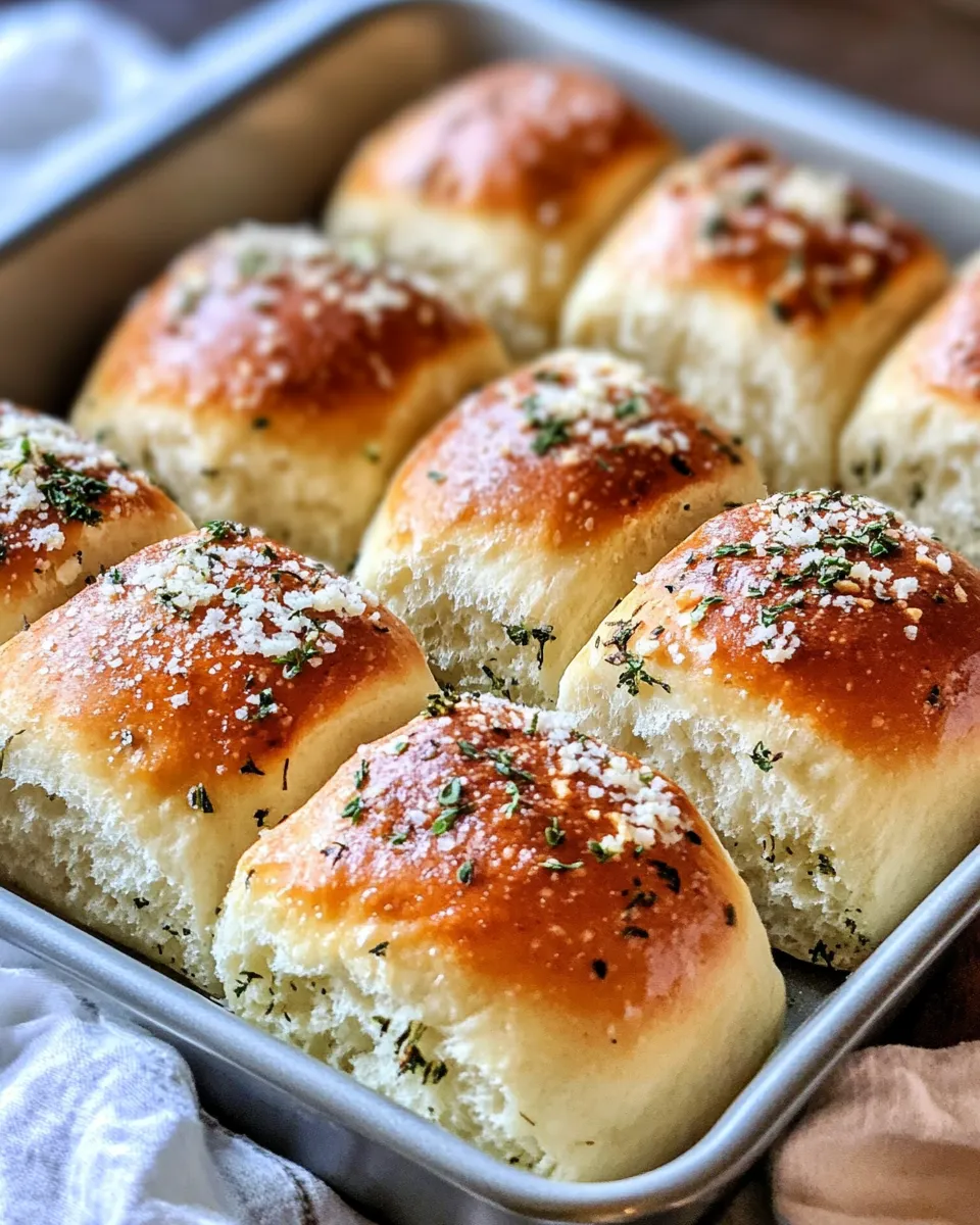 Classic Herby Parker House Rolls with Garlic Butter Brush image
