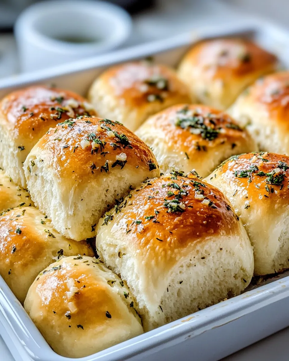 Easy Herby Parker House Rolls with Garlic Butter Brush recipe photo