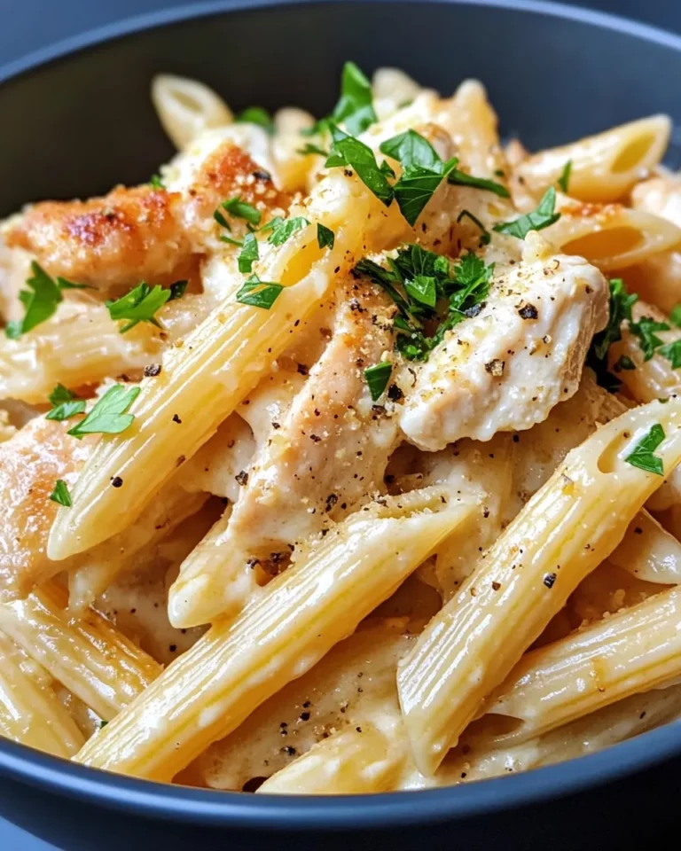 Homemade High-Protein Cottage Cheese Alfredo Penne recipe photo