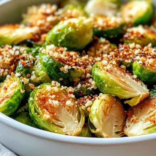 Homemade Hot Honey Brussels Sprouts with Parmesan Crumbs recipe photo