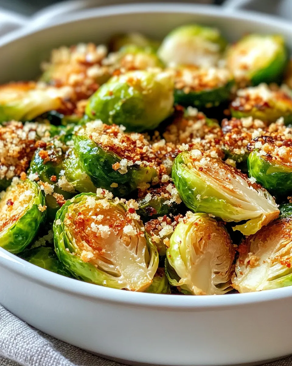 Homemade Hot Honey Brussels Sprouts with Parmesan Crumbs recipe photo