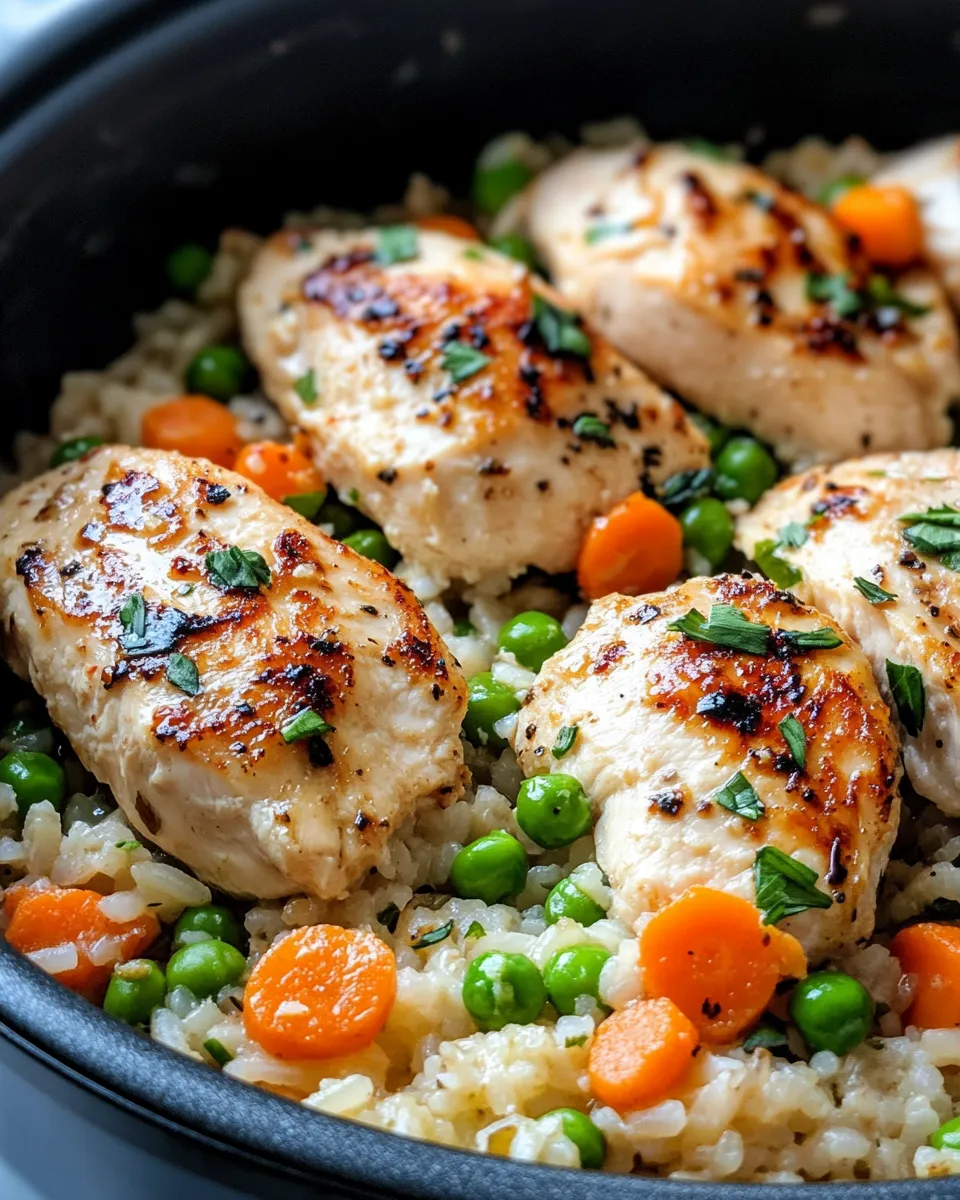 Easy Instant Pot Chicken & Rice with Carrots & Peas food shot