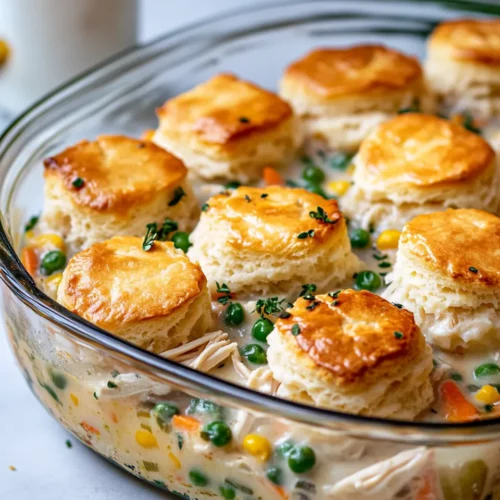 Homemade Leftover Turkey Pot Pie with Cheddar Biscuit Top recipe photo