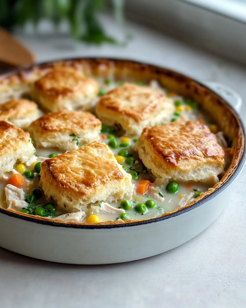 Classic Leftover Turkey Pot Pie with Cheddar Biscuit Top dish photo