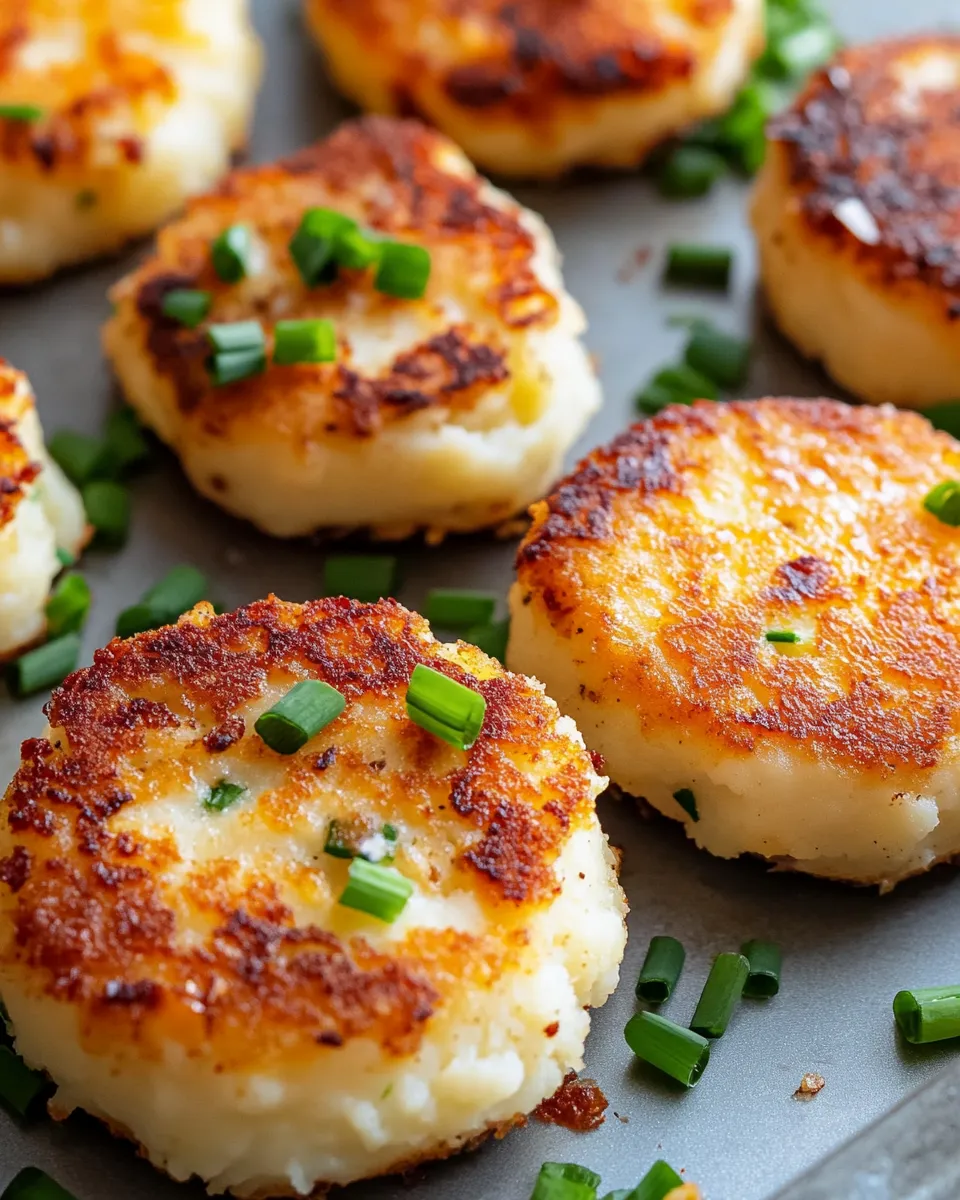 Homemade Mashed Potato Cakes with Chives & Cranberry Dip photo