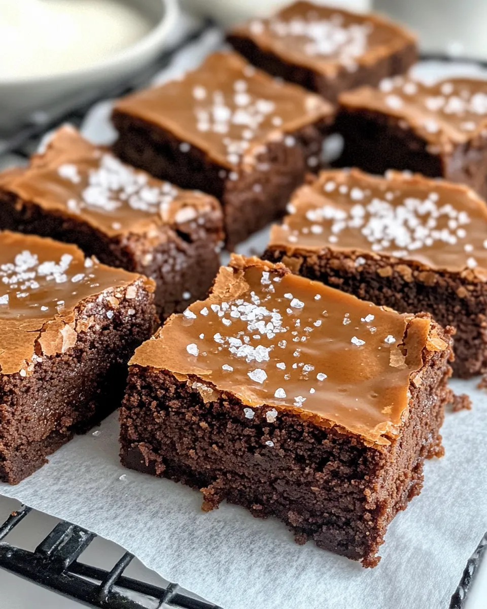 Homemade Miso Caramel Brownies with Flaky Sea Salt recipe photo