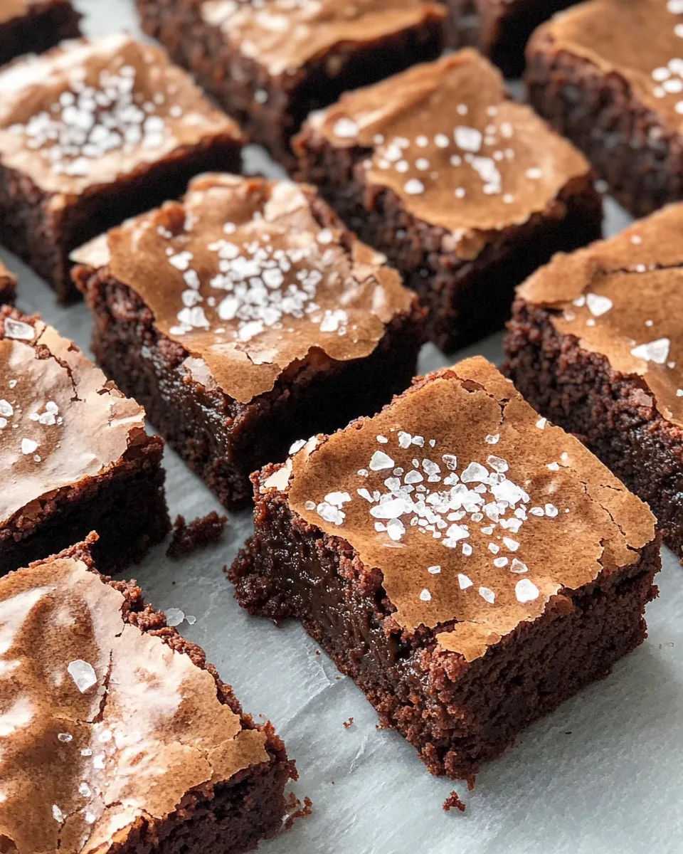 Classic Miso Caramel Brownies with Flaky Sea Salt dish photo