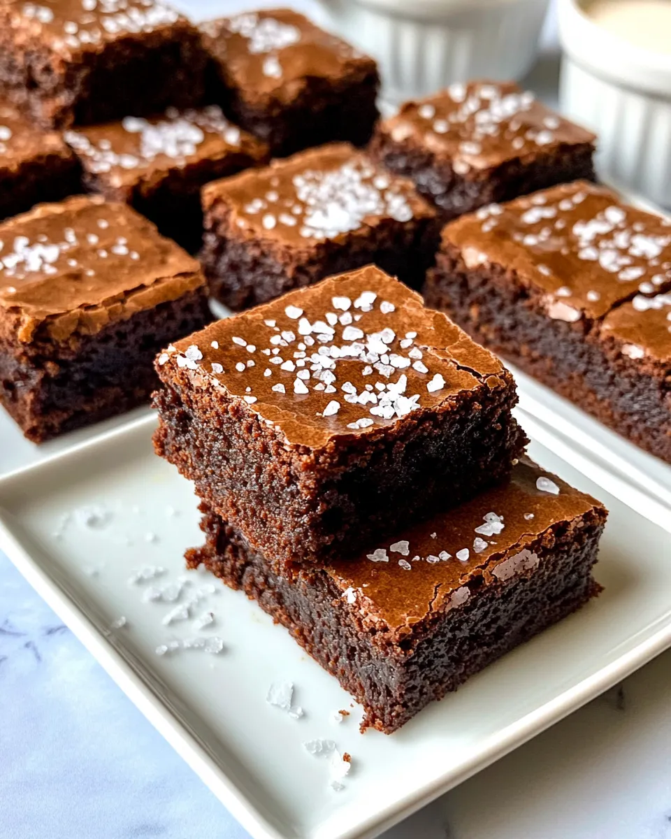 Easy Miso Caramel Brownies with Flaky Sea Salt food shot