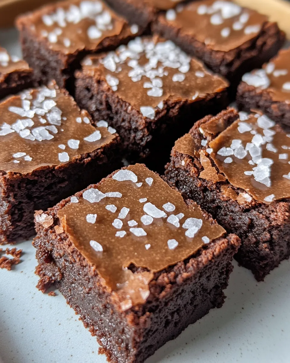 Delicious Miso Caramel Brownies with Flaky Sea Salt plate image