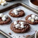 Homemade Molten Hot Cocoa Lava Cookies with Marshmallow Centers photo