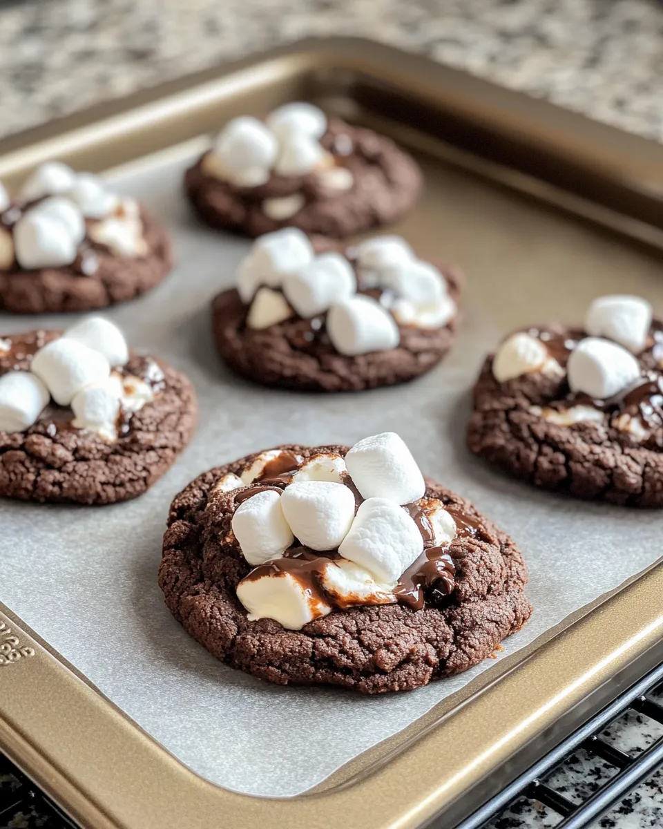 Classic Molten Hot Cocoa Lava Cookies with Marshmallow Centers image