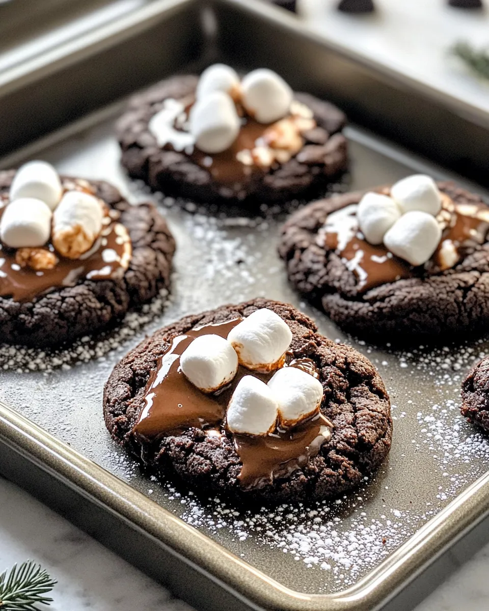 Delicious Molten Hot Cocoa Lava Cookies with Marshmallow Centers shot