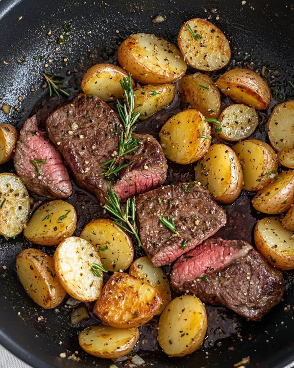 Classic One-Pan Garlic Butter Steak & Potatoes Skillet image
