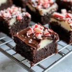 Homemade Peppermint Bark Brownie Bites with Ganache photo