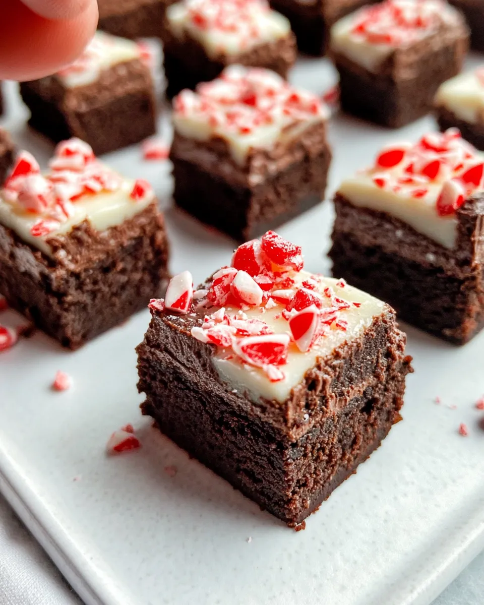 Classic Peppermint Bark Brownie Bites with Ganache image