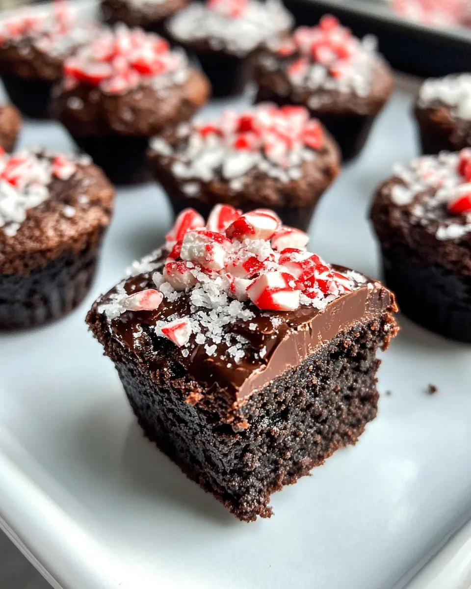 Easy Peppermint Bark Brownie Bites with Ganache recipe photo