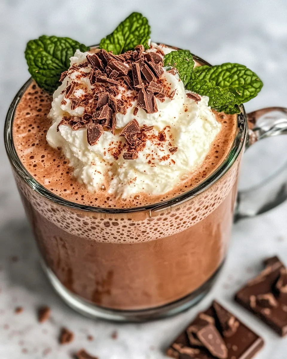 Homemade Peppermint Cold Foam Hot Chocolate (TikTok Style) dish photo