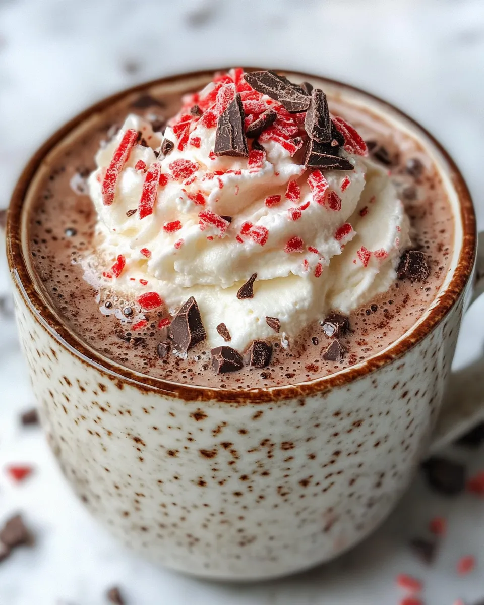 Quick Peppermint Cold Foam Hot Chocolate (TikTok Style) food shot