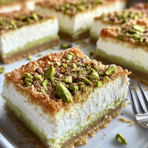 Homemade Pistachio Knafeh Cheesecake Bars (Dubai Chocolate Vibes) photo