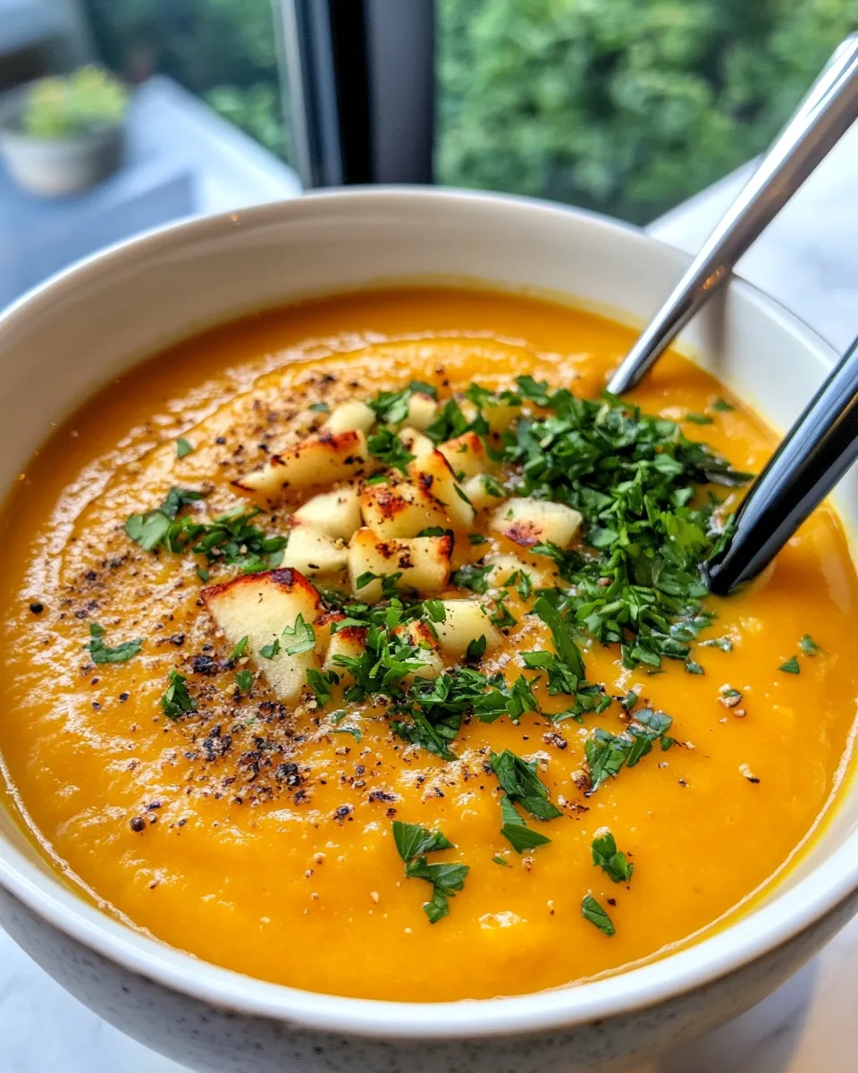 Homemade Roasted Butternut Squash & Apple Soup photo