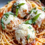 Homemade Skillet Chicken Parmesan Meatballs with Spaghetti recipe photo