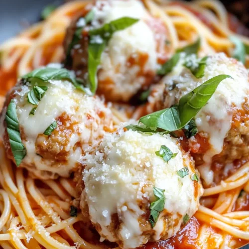 Homemade Skillet Chicken Parmesan Meatballs with Spaghetti recipe photo
