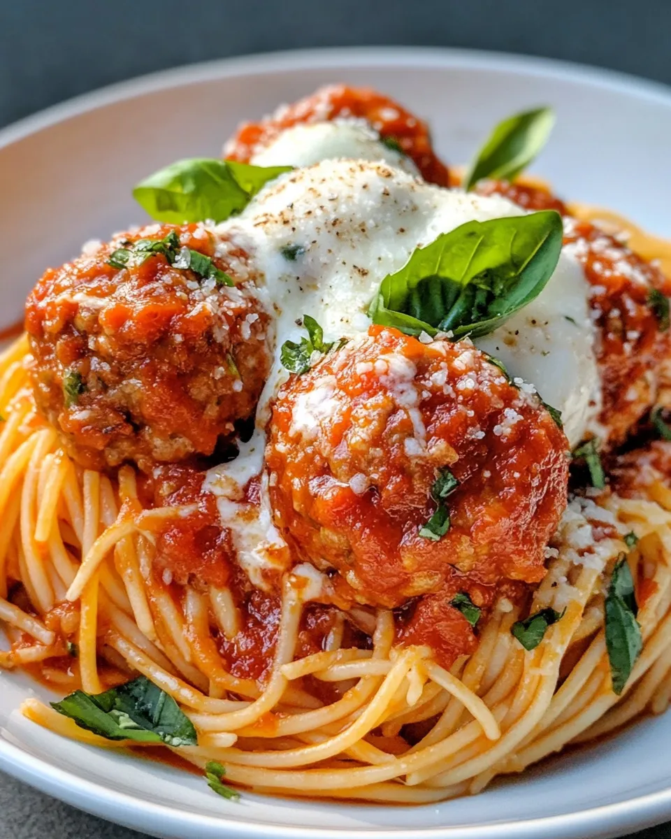 Delicious Skillet Chicken Parmesan Meatballs with Spaghetti picture