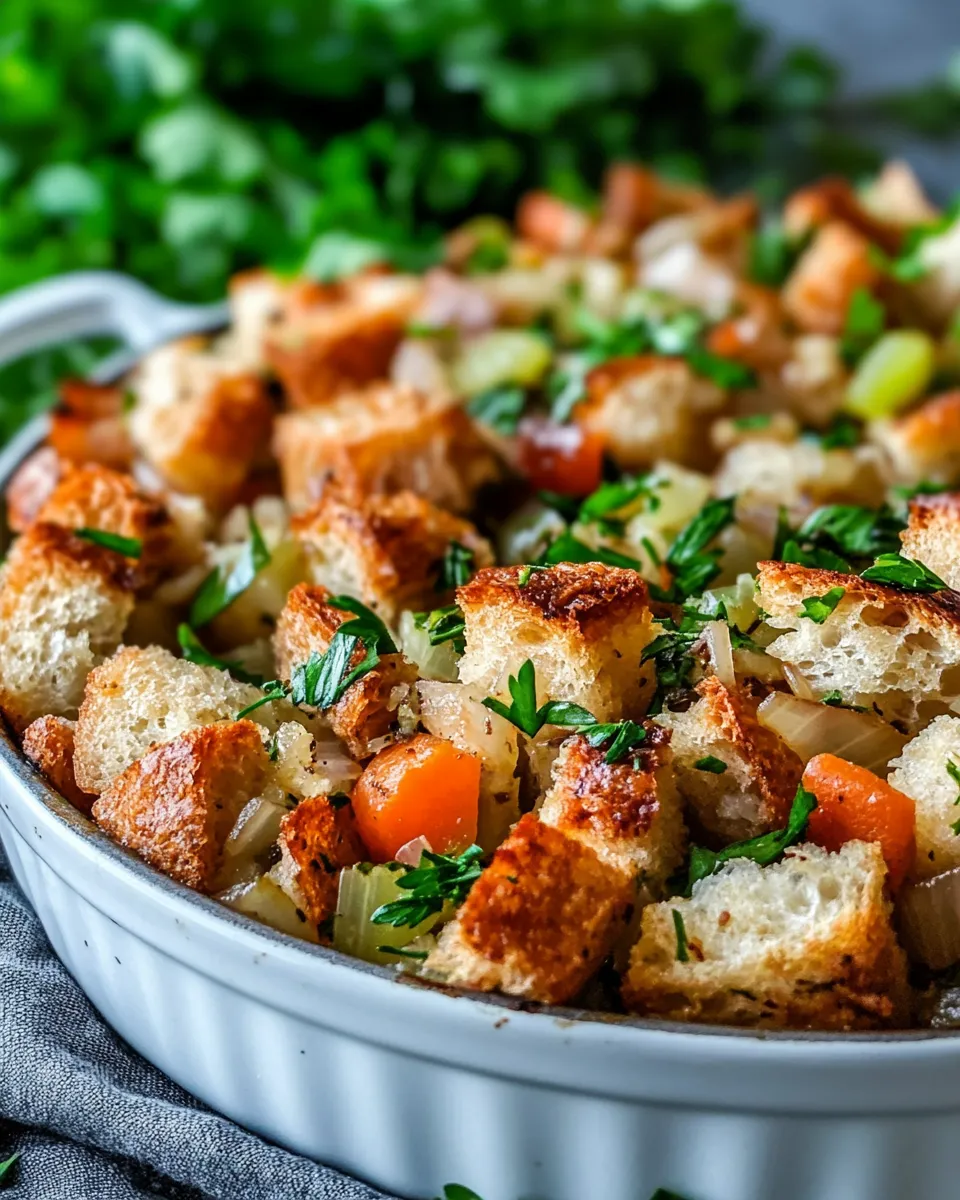 Homemade Sourdough Stuffing with Caramelized Onions & Herbs photo