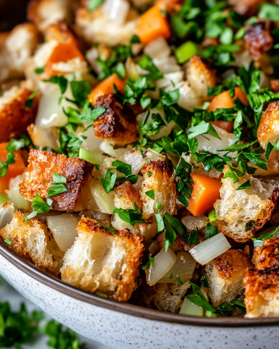 Easy Sourdough Stuffing with Caramelized Onions & Herbs dish photo