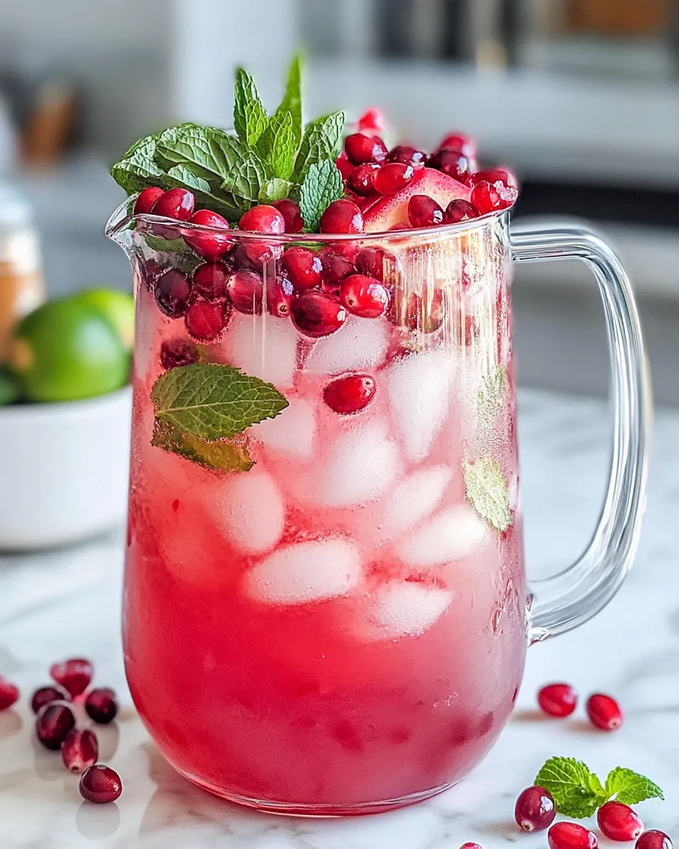 Delicious Sparkling Cranberry Pomegranate Mocktail recipe photo