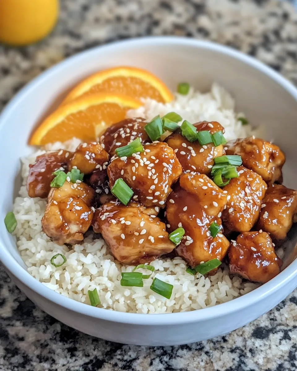 Easy Sticky Orange Chicken with Toasted Sesame Rice recipe photo