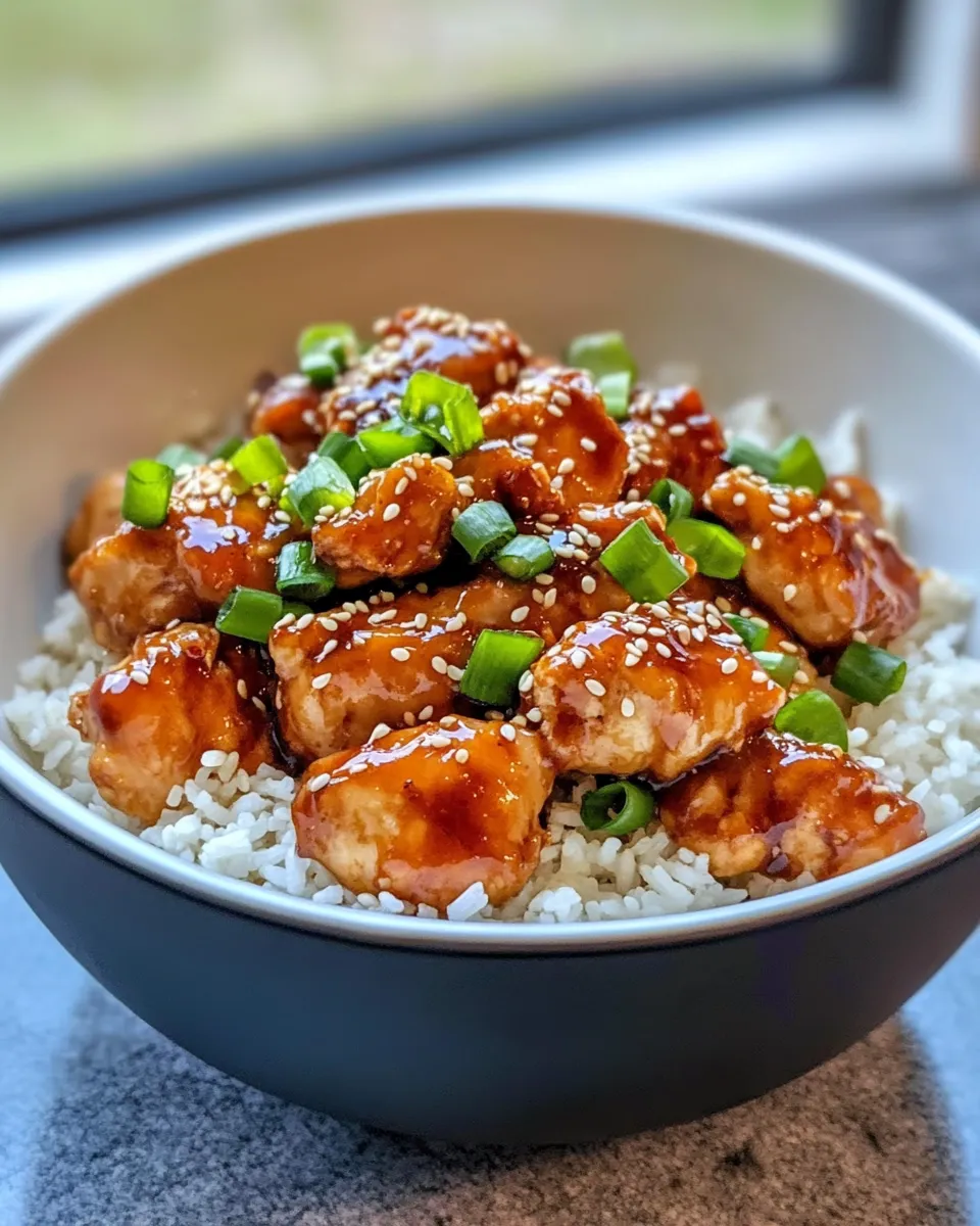 Delicious Sticky Orange Chicken with Toasted Sesame Rice dish photo