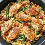 Homemade Sun-Dried Tomato Chicken Skillet with Orzo recipe photo