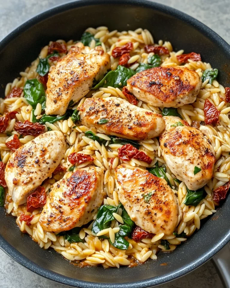 Homemade Sun-Dried Tomato Chicken Skillet with Orzo recipe photo