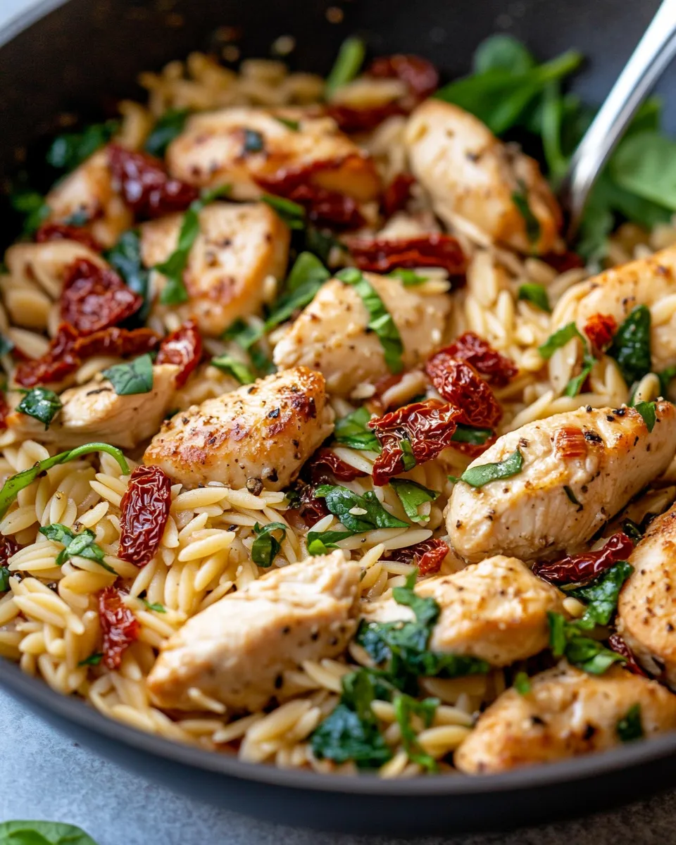Classic Sun-Dried Tomato Chicken Skillet with Orzo dish photo