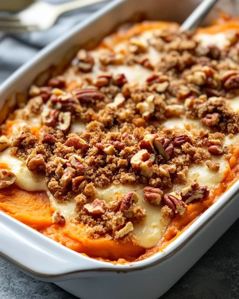Homemade Sweet Potato Casserole with Pecan Streusel recipe photo