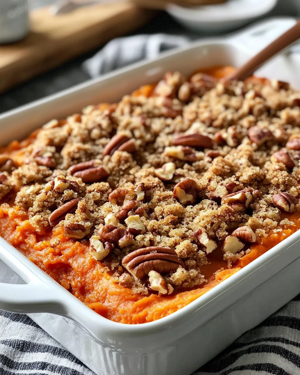Classic Sweet Potato Casserole with Pecan Streusel dish photo