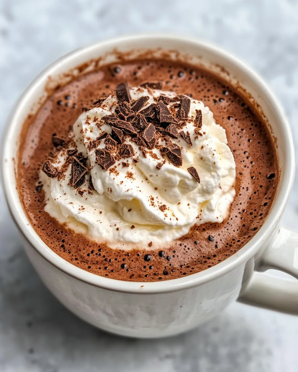 Classic Whipped Hot Chocolate with Thick Cream Cap dish photo